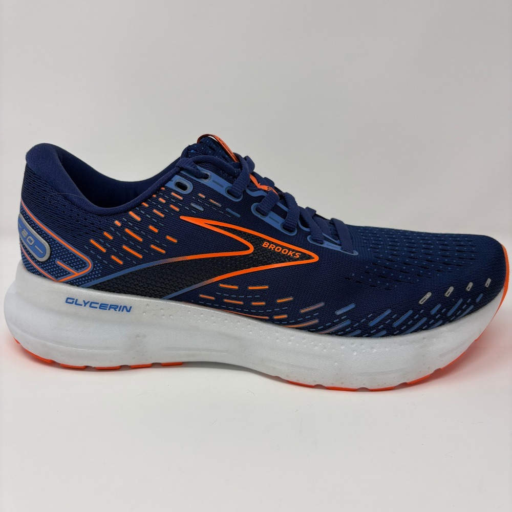 Brooks Glycerin 20 Men's Size 8.5 Blue Orange Running Shoes (1103821D444)
